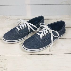 Vans Off The Wall Sparkle Denim Sneakers Sz 7